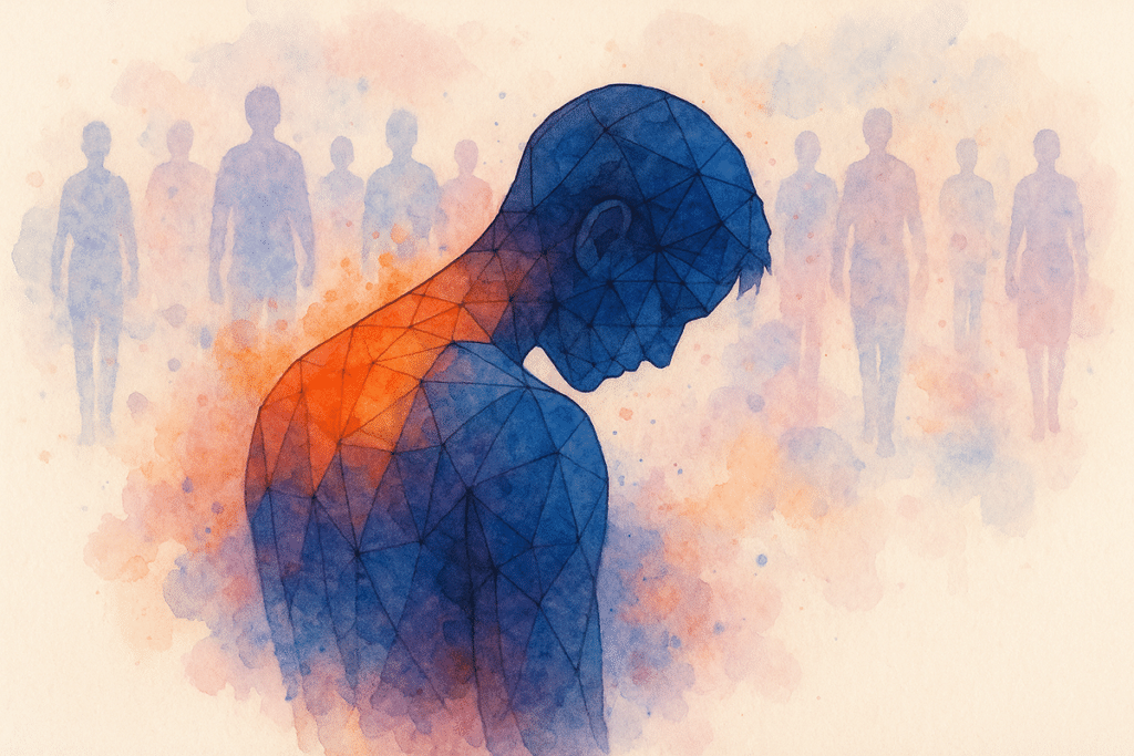 Clearview Treatment - BPD test blog - abstract watercolor of person standing alone