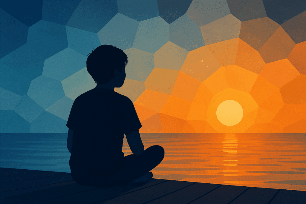 Clearview Treatment Programs - Featured Image - Emotion Regulation with BPD - watercolor of person sitting on beach